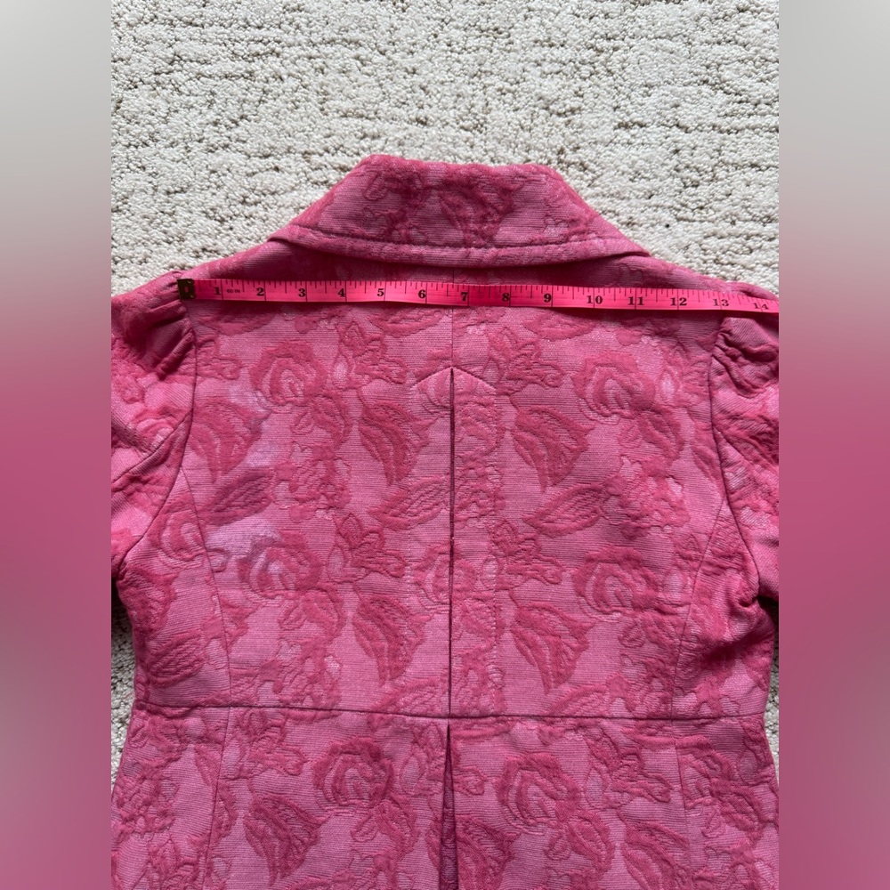 ~2 for $14~ Y2K Pink Brocade Pea Coat - Picture 13 of 17